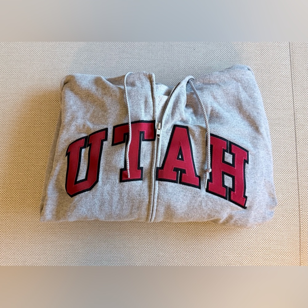 Champion Gray Utah Utes Zip-Up Sweatshirt